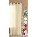 THE LINEN COMPANY Window Cotton Sheer Grommet Curtains 5 Feet Decorative Taxture Linen Solid Transparent Curtain Pack of 1, Butter Cream (L -252 Cm, W- 137 Cm)
