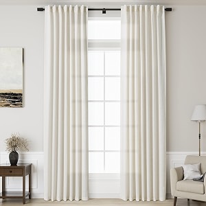 Linen Cream Curtains 135 inch Extra Long