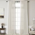 Linen Cream Curtains 145 inch Extra Long