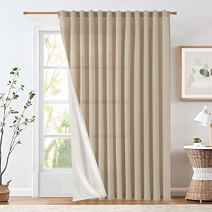 jinchan Lined Linen Curtains Extra Wide Back