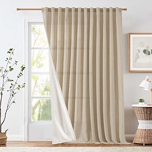 jinchan Lined Linen Curtains Extra Wide Back