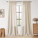 Nanspring Extra Long Linen Curtains 102 Inch