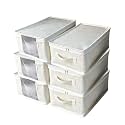 Linen Organizers and Storage Foldable Bed Sheets Set Organizer and Storages Folding Bedding Storage Box with Window for Bedsheets Blanket Duvet Cover and Pillowcase Set of 6 Medium