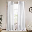 Linen White Curtains 120 Inches Long 2