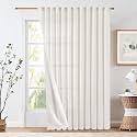 jinchan Lined Linen Curtains Extra Wide Back