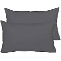 Micro Fiber Filled Light Grey Plain Cotton Pillow Takiya Combo Set of 2 for Bed Room - 20x30 Inch Size Pillow Set of 2 for Sleeping