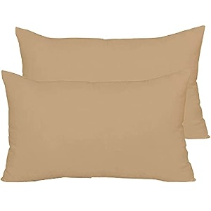 micro fiber filled light grey plain cotton pillow takiya combo set of 2 for bed room - 20x30 inch size pillow set of 2 for sleeping