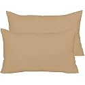 Micro Fiber Filled Light Grey Plain Cotton Pillow Takiya Combo Set of 2 for Bed Room - 20x30 Inch Size Pillow Set of 2 for Sleeping