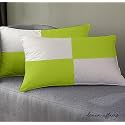 Linenaffairs Microfiber Pillow Set of 2 for Sleeping Giza Cotton Fabric - 16x24 Inches, Sage Chacked