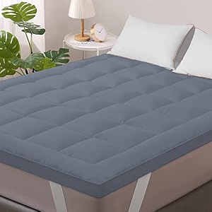 premium quilted mattress topper for single bed  ultra soft breathable extra thick padding  hypoallergenic machine washable  luxury bed comfort enhancer-36 inch x 72 inch