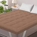 800 GSM Microfiber Mattress Padding Topper for Comfortable Sleep-Brown for Twin Bed-48 Inch X 75 Inch