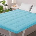 800 GSM Microfiber Mattress Padding/Topper for Comfortable Sleep for 5 Star Hotel Feel- Sky Blue-King Size Bed-72 Inch X 78 Inch
