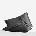 LINENWALAS Pillow Covers Set Of 2 Cotton-400TC Thread Count Softest Long Staple Solid 100% Cotton Silky Soft-Standard Size Pillow Cases (17"X27")-Navy Blue, 68.58 X 43.18 Cm