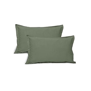 linenwalas 100 cotton pillowcase set of 2 pillowcover soft luxury standard size pillow covers with envelope closure 210tc breathable hotel quality pillowcover 17x27 inchesavocado green