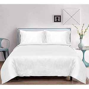 linenwalas 100 vegan bamboo silk bedsheet set natural soft and light-weight best for hair and delicate skin with pillow cover 300 tc breathable single blue