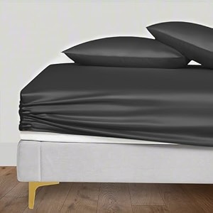 linenwalas 100 organic vegan bamboo silk fitted bedsheet for king bed size with pillow cover for bedroom soft smooth hotel quality premium bottom sheets for summer 78x72 inch charcoal grey
