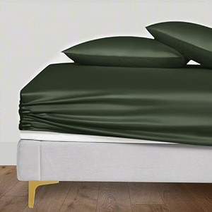 linenwalas 100 organic vegan bamboo silk fitted bedsheet for queen bed size with pillow cover for bedroom soft smooth hotel quality premium bottom sheets for summer 78x60 inch bahamas blue