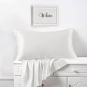 LINENWALAS 100% Vegan Bamboo Silk Pillowcover, Set of 2 Natural Soft and Light-Weight Pillow Cover, Best for Hair and Delicate Skin, Breathable, Set of 2 (King,White)