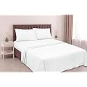 LINENWALAS 300 TC 100% Cotton Satin Stripes King Bed Sheet - Premium Hotel Bedsheet + 2 Pillow Covers Set for Hotels, Guest House &amp; B&amp;B (White,108x108 inch)