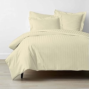 linenwalas 300 tc premium 100 cotton stripes double bedsheet with 2 pillow covers premium hotel bedsheet soft and smooth 90x100 inch grey