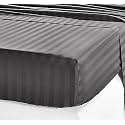 Linenwalas 300 TC Premium 100% Cotton Stripes King Fitted Bedsheet with 2 Pillow Covers, Hotel Luxury Bed Sheets - Extra Soft Easy Fit - Breathable (72x78 inch - Grey)