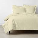 Linenwalas 300 TC Premium 100% Cotton Stripes Double Bedsheet with 2 Pillow Covers, Premium Hotel Bedsheet, Soft and Smooth (90x100 inch, Grey)