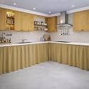 LINENWALAS Under Sink Curtain for Kitchen - Pack of 2 | 132×71 cm Polyester Under-Sink Cover | Washable Storage-Hiding Curtain with Rod Pocket | Kitchen &amp; Bathroom Cabinet Cover (Golden Beige)