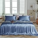 LINENWALAS 100% Cotton Bedsheet for Double Bed Size with 2 Pillow Covers, 400TC Soft Smooth Breathable and Durable Flat Sheets, Hotel Luxury Bed Sheet for Living Room (100x90 inch, White)