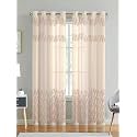 LINENWALAS Cotton Betel Leaf Printed Curtain, Pack of 1 Pcs Sheer 6.5 Feet Window Curtain for Living Room, Bedroom, Cotton Linen Curtain with Eyelet Rings (4.5 x 6.5 ft, Betel Leaf)