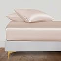 Linenwalas Fitted Bedsheet Queen Size with Elastic| 400TC Thread Count Softest Long Staple 100% Cotton Silky Soft - Queen (60”x78”) - White
