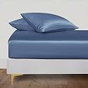 Linenwalas Fitted Bedsheet Queen Size with Elastic| 400TC Thread Count Softest Long Staple 100% Cotton Silky Soft - Queen (60”x78”) - White