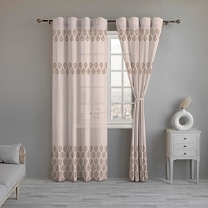 linenwalas cotton betel leaf printed curtain set of 2 sheer 5 feet window curtain for living room bedroom cotton linen curtain with rod pocket with back loop 45 x 5 ft betel leaf