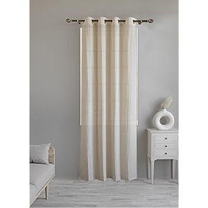 linenwalas natural cotton linen sheer curtain for bedroom living room kitchen 75 feet door curtain pack of 1 pcs boho curtain with eyelet rings light filtering pack of 1 pcsnatural