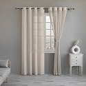 LINENWALAS Off White Cotton Linen Sheer Curtains, 6 Feet Window Curtain, Set of 2 Solid Curtains for Kitchen, Bedroom, Curtains with Eyelet Rings, Light Filtering (4.5X 6 ft)