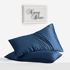 linenwalas organic vegan bamboo silk pillow cover set with envelope closure natural soft silk pillow cases best for hair and skin bahamas blue set of 2 20x30