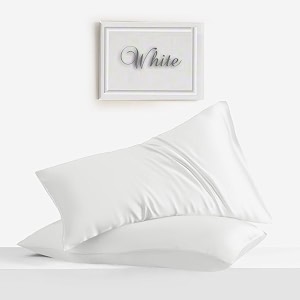 linenwalas organic vegan bamboo silk pillow cover set with envelope closure natural soft silk pillow cases best for hair and skin bahamas blue set of 2 20x30