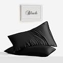 LINENWALAS Organic Vegan Bamboo Silk Pillow Cover Set with Envelope Closure Natural Soft Silk Pillow Cases Best for Hair and Skin (Bahamas Blue, Set of 2, 20x30)