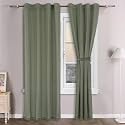 LINENWALAS Sage Green Cotton Linen Sheer Curtains for Bedroom, Living Room, 10 Feet Door Curtain, Set of 2 Kitchen Curtain with Rod Pocket and Back Loop, Light Filtering (4.5X 10 ft)