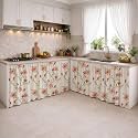LINENWALAS Under Sink Curtain for Kitchen - Pack of 2 | 106x91 cm Cotton Under-Sink Cover | Washable Storage-Hiding Curtain with Rod Pocket | Kitchen &amp; Bathroom Cabinet Cover (Amer Bel)