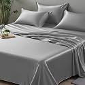 Linenwalas Vegan Bamboo Solid Silk King Bedsheet Set with 2 Pillows, Hotel Luxury Bed Sheets - Extra Soft, Best for Hair and Delicate Skin (108x108 inches, Rose Gold)