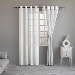 linenwalas white cotton linen sheer curtains for bedroom living room kitchen 6 feet window curtain pack of 2 pcs boho curtain with eyelet rings light filtering pack of 2 pcs white