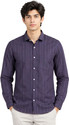 LINENWEAR Men Striped Casual Purple Shirt