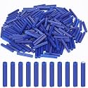 Lineshading 200 Pcs Expanding Plastic Screw Anchors Hole Plastic Anchors for Concrete Tile Cement Bolt Expansion Tube for #10,11,12 Screws, Fix to Wall Drywall or Other Surface(5/16" X 2",Blue)