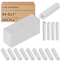 Lineshading 200 Pcs Expanding Plastic Screw Anchors 3/16" Hole White Plastic Anchors for Concrete Masonry Tile Cement Bolt Expansion Tube for #4,5,6 Screws, Fix to Wall Drywall or Other (1")