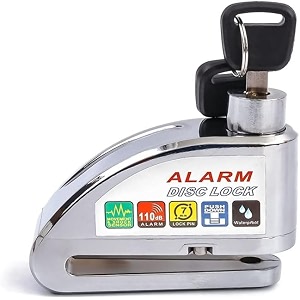linist disc brake lock anti-theft motorcyclebicycle accessories ultra 110db alarm disc lock motorcycle lock 6mm pin keys scooters bikes bicycle- silver