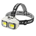Linist Ultra Bright Waterproof CREE LED Rechargeable Headlamp – Weatherproof Head Torch,USB Charging, Power Display, and Adjustable Spotlight for Camping, Cycling, Hiking, Caving, and Hunting