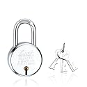 Link® 50mm Round BCP Padlock | 50,000 Key Combinations | Double Locking | Hardened Shackle | 6 Brass Levers | Steel Body | 1 Padlock | 3 Silver Keys | Made in India |