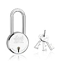 Link® 65mm New Round Padlock with Long Shackle – Stainless Steel Body, Iron Lever, Double Locking Mechanism, Includes 3 Silver Keys – Durable Security Lock for Home, Gate, and Shutter – Made in India