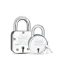 Link® (Atoot 55mm Lock Buy 1 Get 1 New Round 50mm Lock Free) | Double Locking | Steel Body | Hardened Shackle | 8 Brass Levers | (Pack of 2) Made in India