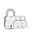 Link® (Atoot 70mm Lock Buy 1 Get 2 New Round 50mm Lock Free) | Double Locking Keypad| Steel Body | Hardened Shackle | 9 Brass Levers | (Pack of 3) Made in India